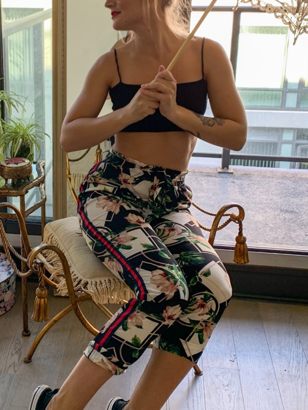 Dolce & Gabbana- inspired Floral Pants, ankle pants